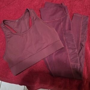 Fabletics PowerHold Deep Red Set